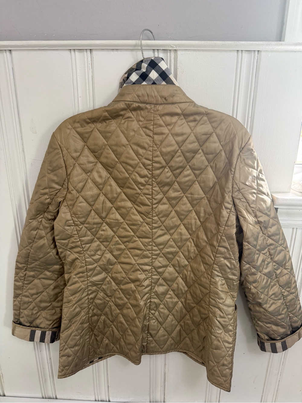 Burberry Quilted Tan Beige Snap-Front Jacket - Picture 6 of 11